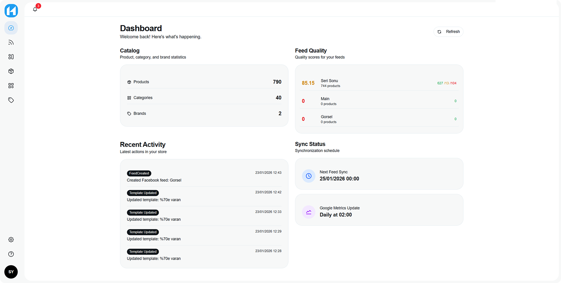 HexFeed Dashboard
